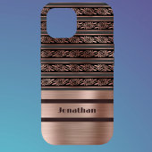 Imitate Kupfer Rose Gold mit Olive Raisin Damask Case-Mate iPhone Hülle