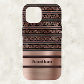 Imitate Kupfer Rose Gold mit Olive Raisin Damask Case-Mate iPhone Hülle