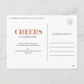 Imitate Kupferfolie bejubelt Neujahrskarte Feiertagspostkarte (Rückseite)