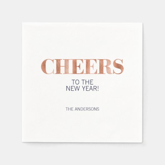 Imitate Kupferfolie bejubelt Neujahrspapier Napkin Serviette (Vorderseite)