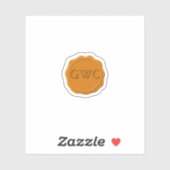 Imitate Kupferwachs Siegel Monogram kundenspezifis Aufkleber (Blatt)