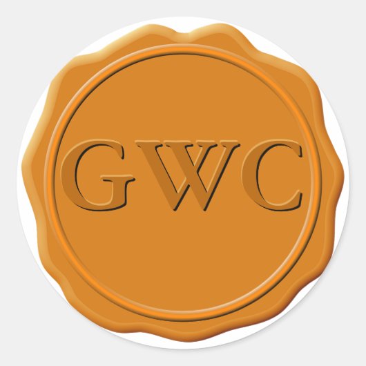 Imitate Kupferwachs Siegel Monogram kundenspezifis Runder Aufkleber (Vorderseite)