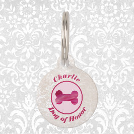 Imitate Lace und Fuchsia Bone "Hund der Ehre" Hoch Haustiermarke