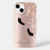 Imitate Lashes Glitzer Rose Gold Tropfen Case-Mate iPhone Hülle (Rückseite)