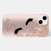 Imitate Lashes Glitzer Rose Gold Tropfen Case-Mate iPhone Hülle (Rückseite (Horizontal))