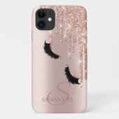 Imitate Lashes Glitzer Rose Gold Tropfen Case-Mate iPhone Hülle (Rückseite)