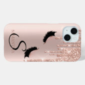 Imitate Lashes Glitzer Rose Gold Tropfen Case-Mate iPhone Hülle (Rückseite (Horizontal))
