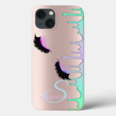 Imitate Lashes Rainbow Tropfen Rose Gold Case-Mate iPhone Hülle (Rückseite)