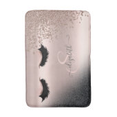 Imitate Lashes Schwarzer Glitzer Diamonds Rose Gol Badematte (Vorderseite Vertikal)