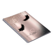 Imitate Lashes Schwarzer Glitzer Diamonds Rose Gol Notizblock (Rechte Seite)