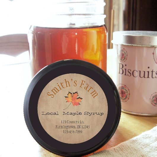 Imitate Leaf Cutout Ahornsirup Rundsticker Runder Aufkleber