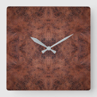 Imitate Leather #1 Quadratische Wanduhr
