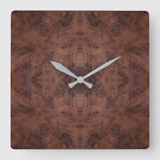 Imitate Leather #1 Quadratische Wanduhr (Vorderseite)