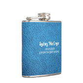 Imitate Leather Aqua Blue Daughter Grad Geschenk Flachmann (Rechts)