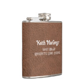 Imitate Leather Brown Abschluss Geschenk Flachmann (Rechts)