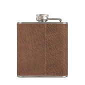 Imitate Leather Brown Abschluss Geschenk Flachmann (Rückseite)