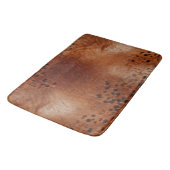 Imitate Leather Brown Leopard Spots Badematte (Schrägansicht)