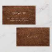 Imitate Leather Brown Visitenkarte (Vorne/Hinten)