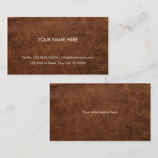 Imitate Leather Brown Visitenkarte (Vorne/Hinten)