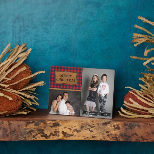 Imitate Leather Buffalo Karierte Weihnachtsfotogra Fotoplatte (Seite)