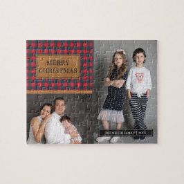 Imitate Leather Buffalo Karierte Weihnachtsfotogra Puzzle