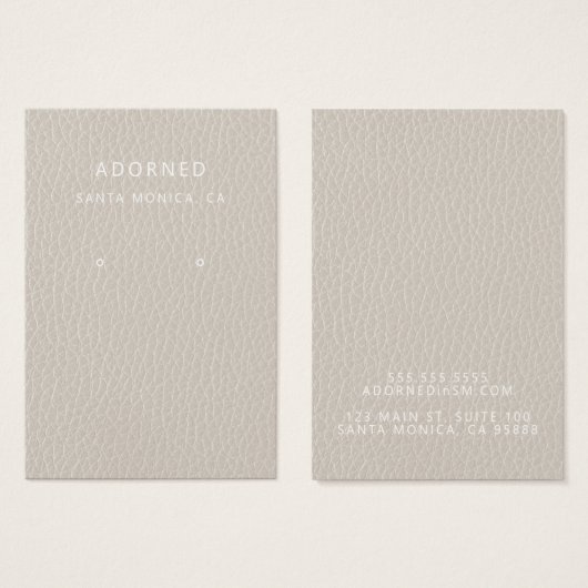 Imitate Leather Chic Earring Display Card (Vorne & Hinten)