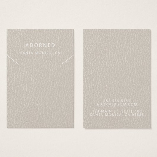 Imitate Leather Chic Necklace Display Card (Vorne & Hinten)