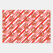 Imitate Leather Dog Pawprint Candy Cane Geschenkpapier Set (Vorderseite 3)