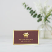 Imitate Leather Gold Foil Zuhause Logo Real Anwese Visitenkarte (Stehend Vorderseite)