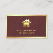 Imitate Leather Gold Foil Zuhause Logo Real Anwese Visitenkarte (Vorderseite)