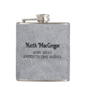 Imitate Leather Grau Abschluss Geschenk Flachmann (Vorderseite)