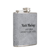 Imitate Leather Grau Abschluss Geschenk Flachmann (Rechts)