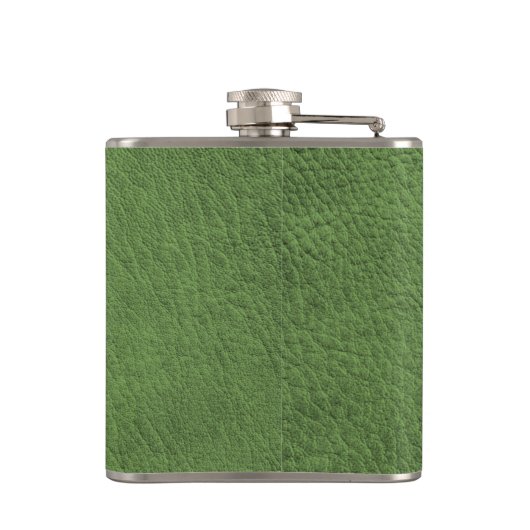 Imitate Leather Green Abschluss Geschenk Flachmann (Rückseite)