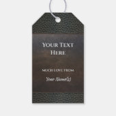 Imitate Leather Grunge Brown Blue Gray Geschenkmar Geschenkanhänger (Vorderseite)