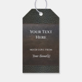 Imitate Leather Grunge Brown Blue Gray Geschenkmar Geschenkanhänger (Rückseite)