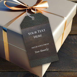 Imitate Leather Grunge Brown Blue Gray Geschenkmar Geschenkanhänger