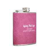 Imitate Leather Hot Pink Daughter Grad Geschenk Flachmann (Rechts)