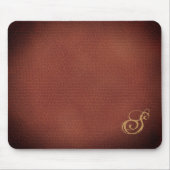 Imitate Leather Look Elegant Mit Monogramm Mousepad (Vorne)