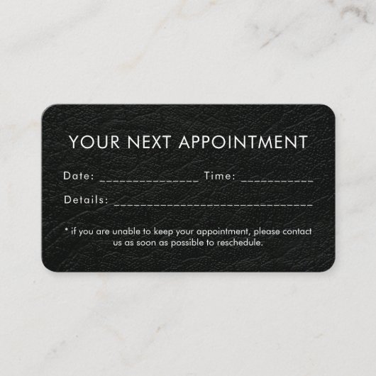 Imitate Leather Modern Minimalistisches Logo Terminkarte (Vorderseite)