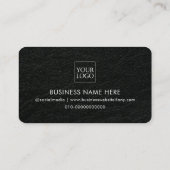 Imitate Leather Modern Minimalistisches Logo Terminkarte (Rückseite)