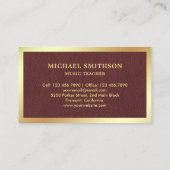 Imitate Leather Music Teacher Gold Drum Kit Drumme Visitenkarte (Rückseite)