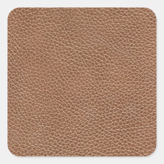 Imitate Leather Natural Brown Quadratischer Aufkleber (Vorderseite)