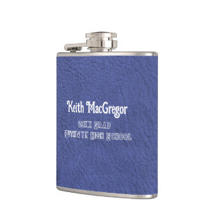 Imitate Leather Navy Blue Abschluss Geschenk Flachmann