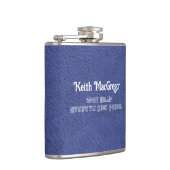 Imitate Leather Navy Blue Abschluss Geschenk Flachmann (Rechts)