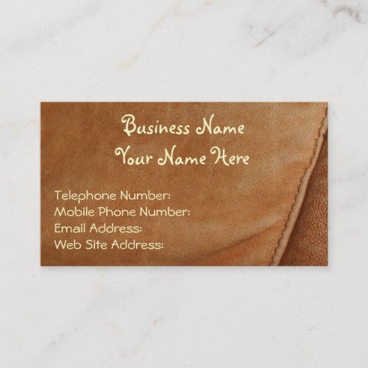 Imitate Leather Rustikale Business Cards Visitenkarte (Vorderseite)