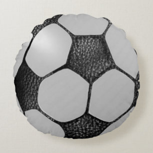Imitate Leather Soccer Ball Design Rundes Kissen