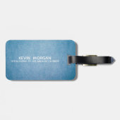 Imitate Leather Textur personalisiert blaues Desig Gepäckanhänger (Rückseite horizontal)