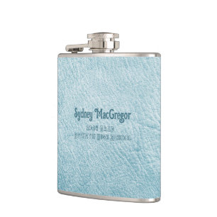 Imitate Leather Turquoise Daughter Grad Geschenk Flachmann