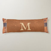 Imitate Leather Vintag Antiquitätenbuch Monogramm Seitenschläferkissen (Rückseite)