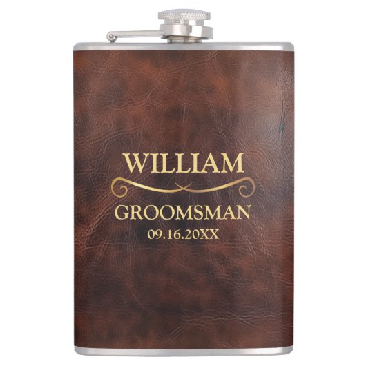 Imitate Leather Vinyl ummantelt Flachmann (Vorderseite)